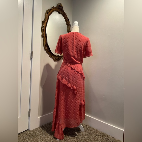 Lulus Rusty Rose Ruffled Midi Dress - Picture 4 of 4